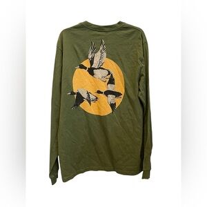 Filson Olive PIONEER GRAPHIC Long Sleeve Shirt with Duck Graphic Sz:L